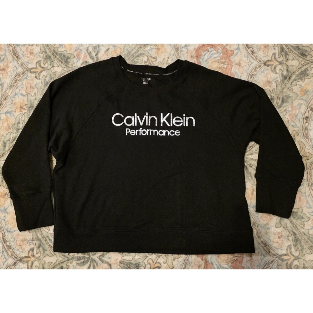Women’s Calvin Klein Performance Crewneck Sweatshirt Black Size XL  Activewear